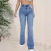 Women's High-Waisted Slim Fit Stretch Flared Jeans Casual Cotton Denim Versatile Fashionable Spring/Autumn Summer Clothing_mkmklike.com