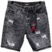 Men's Clothing Summer Thin Gray Ripped Denim Shorts Men's Style Slim Stretch Shorts Trendy Retro Pants_mkmklike.com