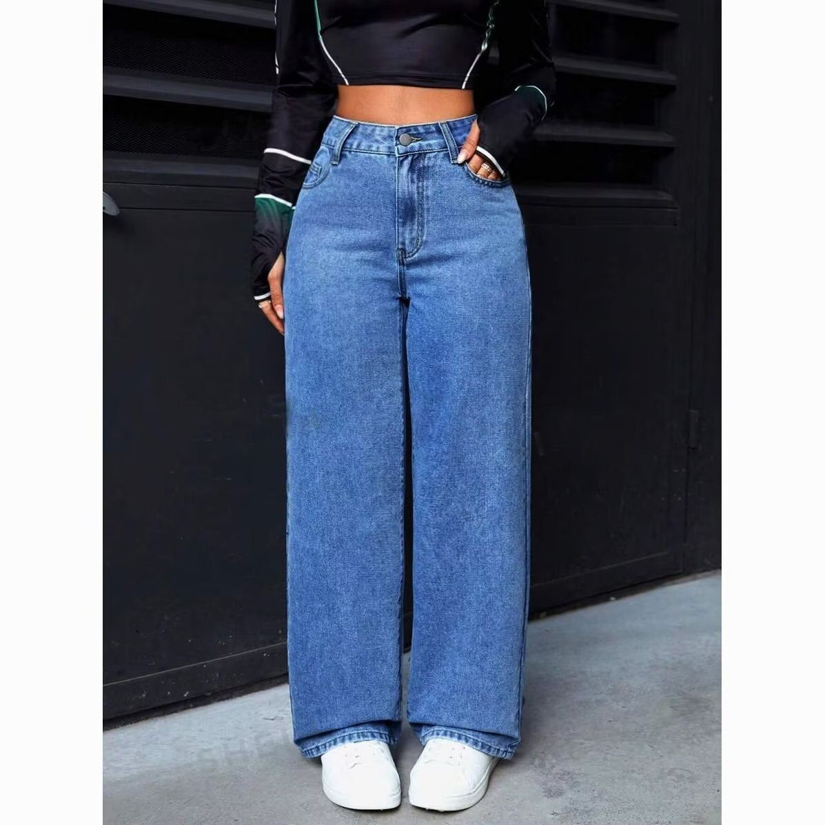 Relaxed Straight-Leg Jeans For Women - Comfortable Stretch Denim, Mid-Rise, Casual & Chic (S-3XL)_mkmklike.com