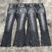 Retro Black Washed Jeans – High-Stretch Flared Denim Pants For Men & Women (S-XL)_mkmklike.com
