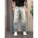 Men's Summer Style Jeans Fashion Loose Straight Leg Wide Leg Ripped Casual Pants Trendy Thin Versatile_mkmklike.com