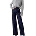 Women's High-Waisted Flared Jeans | Wide-Leg Bootcut Denim Pants | Stretchy Comfort & Vintage-Inspired Design_mkmklike.com