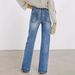 Women's High-Waisted Light Blue Wide-Leg Jeans – Vintage Relaxed Fit Denim Pants With Flowy Silhouette For Casual & Boho Style_mkmklike.com