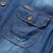 Mens Summer Retro Denim Shirts Mens Casual Straight Cotton Short Sleeve Jean Shirts Street Outdoor Cargo Plus Size Blue T-Shirt_mkmklike.com