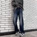 Nordmann European And American Retro Blue Washed High Jeans For Men, Ins Trendy Brand, Cool Loose Straight-Leg Street Style Pants_mkmklike.com