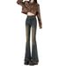 Retro High-waisted Flared Jeans Women, 2026 New Style, Petite Stretch Slimming Fringed Bell-bottom Pants For Spring And_mkmklike.com
