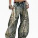 Large Size American Street Heavy Industry Random Needle Embroidery Stained Jeans Men And Women Wasteland Wind Loose Wide Leg Scimitar Pants Tide_mkmklike.com