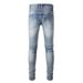 Men's Clothing Jeans For Men, Three Dimensional Tailoring, American Retro Stretch Tights, Men's Straight Leg Ripped Jeans 917_mkmklike.com