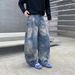 Vintage Distressed High-Waist Loose Fit Straight Leg Jeans For Men & Women – Streetwear Style Premium Cotton Fabric_mkmklike.com