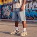 Hip Hop Y2K Men's Denim Shorts Exclusive Supply Hot Stamped Rhinestone Print Summer Thin Loose Five Point Pants_mkmklike.com