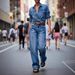 Women's Clothing Loose Wide Leg Patchwork Straight Leg Jeans Women's Trousers_mkmklike.com