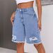Women's Clothing INS Casual All Match Ripped Jeans Shorts_mkmklike.com