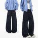 Unisex Wide-Leg Jeans – Relaxed Oversized Fit, Distressed Hem, Trendy Fall & Winter Fashion_mkmklike.com