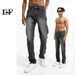EF JEANS | 2023 New Product, Korean Version Of Straight Tube Small Foot Zipper Design Washed Black And Gray Jeans For Men And Women Slim Fit_mkmklike.com