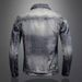Loom Cross-Border Kuaishou Internet Celebrity European American Retro Denim Jacket Men's Slim Fit Fashion Casual Spring And_mkmklike.com