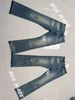 Men's High-Waisted Slim Fit Flared Jeans Designer Distressed Denim with Splatter & Burn Effects Retro Button Fly 70% Cotton No Stretch S-3XL_mkmklike.com