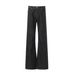 Men's Clothing American Retro Slim Fit Washed Flared Jeans Embroidered Scimitar Cut Loose Wide Leg Floor Length Trousers_mkmklike.com