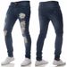 Fashionable Casual Men's Jeans With Personalized Holes, Slim Fit, Small Legs. Handsome And Versatile Pants_mkmklike.com