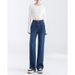 Four-way Stretch Straight-leg Jeans For Women, 2025 New Model, Narrow Wide-leg Floor-length Pants, High-waisted And_mkmklike.com
