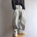 Men's Retro White Vertical Striped Denim Pants Autumn Wide Leg Straight Fit Loose Fit Letter Print Clothing_mkmklike.com