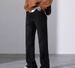 Vintage Washed Relaxed Straight Leg Trousers For Men, Retro Wide Leg Jeans With Flared Hem, High Street Casual Pants For Autumn_mkmklike.com