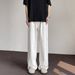 Men's High Street White Jeans - Loose Fit Straight Leg Wide Trousers For Summer, Casual & Stylish_mkmklike.com