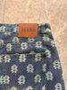 Men's Distressed Letter Print Denim Shorts - Vintage KKKK Washed Hip Hop Beach Shorts With Graffiti Style_mkmklike.com