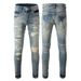 Foreign Trade Wholesale High Street Men's Ripped Jeans Men's Slim Men's Pants Retro Men's Elastic Youth Trousers_mkmklike.com