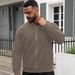 Cross-Border Autumn Suede Solid Color Men's Zipper Jacket Casual Retro Long Sleeve Cardigan Coat For Men_mkmklike.com