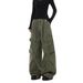 Fansiye American Retro Camouflage Cargo Pants Spring Autumn High Waist Loose Wide Leg Jeans Women's Summer Slim Straight_mkmklike.com