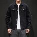 Men's Distressed Embroidered Denim Jacket – Oversized Japanese Streetwear Style (White/Pink/Red/Black, M-5XL)_mkmklike.com
