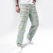 Men's Straight Leg Jeans - Classic Blue Denim Pants With Distressed Details For Casual & Streetwear Style_mkmklike.com