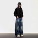 Vintage Washed High-Waisted Relaxed Fit Unisex Jeans - Classic Straight Leg Denim Pants For Men & Women_mkmklike.com