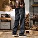 Autumn And Winter New American Scimitar Pants Men's Fattened Plus Size Retro Washed Loose Wide-footed Denim Trousers Men's Cross-border_mkmklike.com