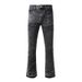 Men's With Men's Splicing, Micro Contrasting Color, Polished White Washing Process, Gradient Flared Jeans_mkmklike.com