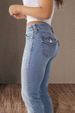 K New Double Button Mid Waist Straight Leg Jeans For Women With Slim Fit And Elegant Long Pants_mkmklike.com