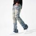 Men's Clothing New Men's Denim Straight Pants Street Fashion Ins Popular Stretch Patch Denim Straight Pants_mkmklike.com