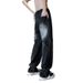 Nordmann American Retro Tie-Dye Black Jeans For Men, Autumn And Winter Straight-Leg Cargo Pants, Trendy Brand, Loose Casual Pants_mkmklike.com