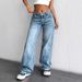 Women's High Waist Wide Leg Jeans - Summer Lightweight Stretchy Denim Pants For Pear Shape, Loose Fit Comfort, Trendy Streetwear_mkmklike.com