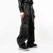"Retro Washed Gray Distressed Cargo Jeans For Men & Women - Multi-Pocket Straight Leg Denim Pants With Vintage RO Style"_mkmklike.com