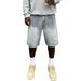 Men's Retro Washed Denim Shorts Casual Loose Fit Hip Hop Trendy Streetwear European American Style Five-Point Pants_mkmklike.com