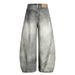 Post-Apocalyptic Distressed Denim Pants – Deconstructed Patchwork & Gradient Wash For Men_mkmklike.com