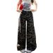 Floor-length 2025 Spring/autumn Casual American Style New Camouflage High-waisted Loose Wide-leg Pants Retro Jeans For_mkmklike.com
