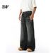 EF JEANS | 2025 Spring New Product, American Street Washed Cat Whisker Three-dimensional Splicing Straight Jeans_mkmklike.com