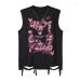 Men's Jeans Summer White Tank Tops Baggy With Necklace Street Wear Cotton Cut Ripped Sleeveless Shirts For Men Y2k Hip_mkmklike.com
