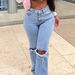 Vintage Straight Leg Jeans For Women – 95% Cotton Stretch Denim Pants, Classic Blue Wash, High Waist, 5-Pocket Design (Retro Streetwear, Unisex Fit)_mkmklike.com