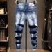 Men's Stretch Ripped Skinny Jeans Slim Fit Comfort Denim Pants With Distressed Details For Casual Wear_mkmklike.com