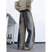 Men's Clothing Men's Trendy Straight Leg Jeans Heavyweight Casual Pants High End Washed Distressed Style Spring Autumn_mkmklike.com