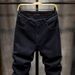 Winter New Velvet Jeans Men's Thickened American Straight Trousers Men's Warm Pure Black Casual Business Pants Men_mkmklike.com