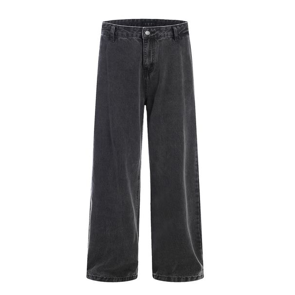 Vintage Jeans For Men Punk Loose Wide-Leg Straight Long Vibe Street Fashion Simple Versatile Dad Pants_mkmklike.com